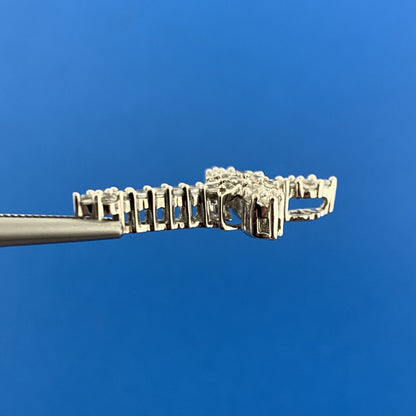 Exquisite 925 Sterling Silver Diamond Cross Religious Communion Easter Pendant