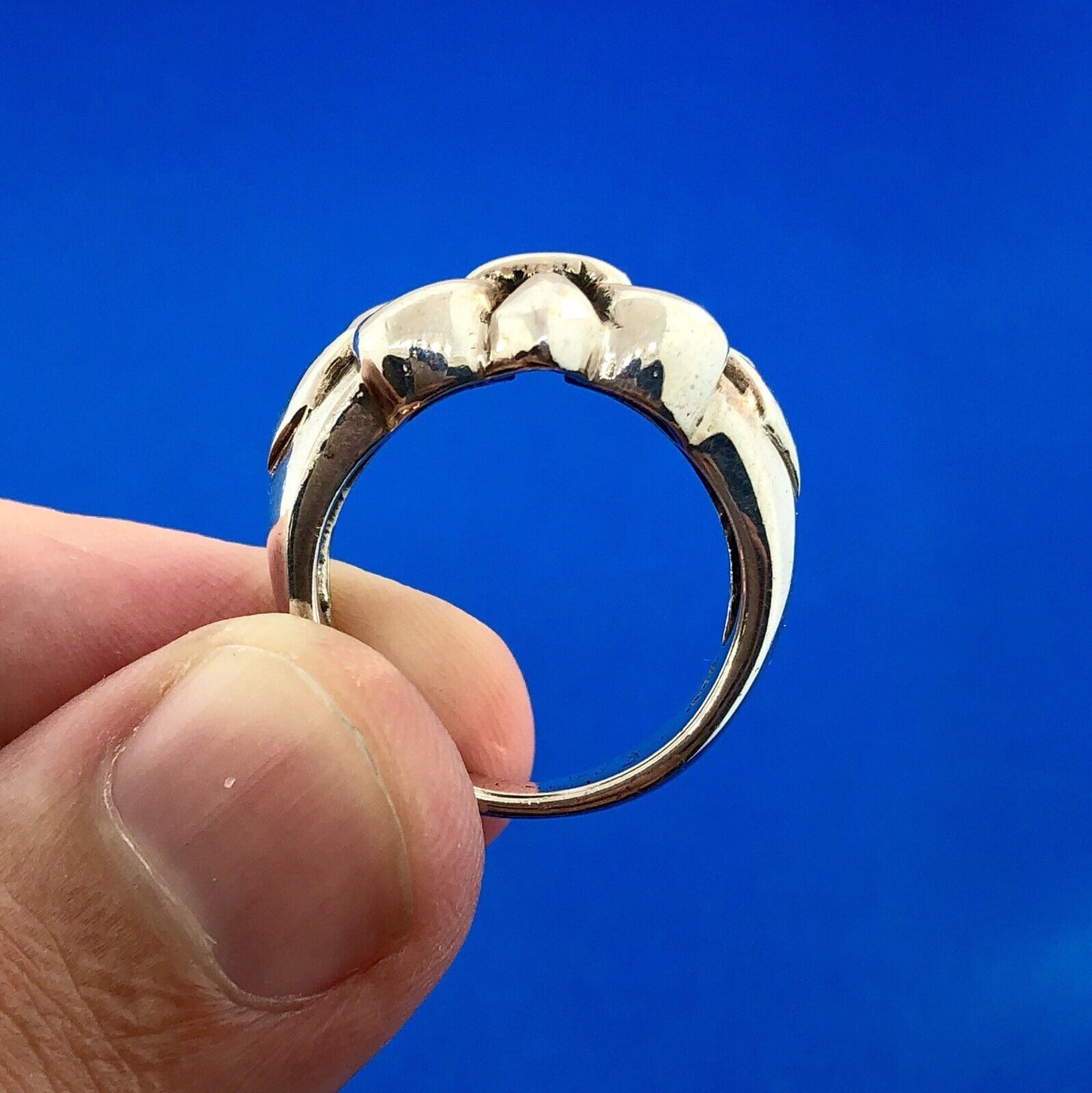 Designer 925 Sterling Silver Fleur De Lis Cut Out Symbol Statement Ring