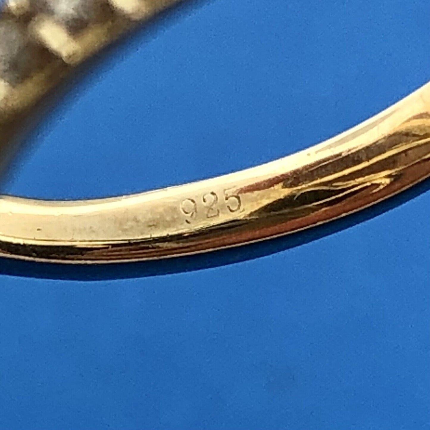 Milor Modernistic Vermeil Sterling Silver Cubic Zirconia Encrusted Finger Ring