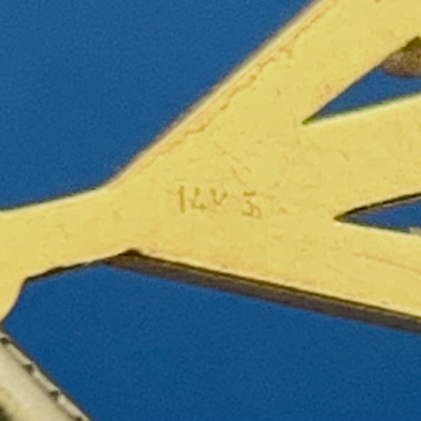 Designer 14K Yellow Gold Blue Sapphire Drop Dangle Stud Earrings