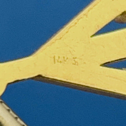 Designer 14K Yellow Gold Blue Sapphire Drop Dangle Stud Earrings