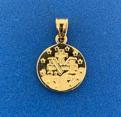 Designer RL 10K Yellow Gold Miraculos Medal Petite Charm Pendant