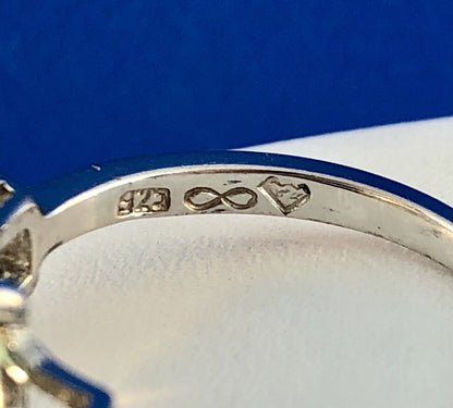 Spectacular Sterling Silver 925 Yellow White CZ Statement Fashion Cocktail Ring