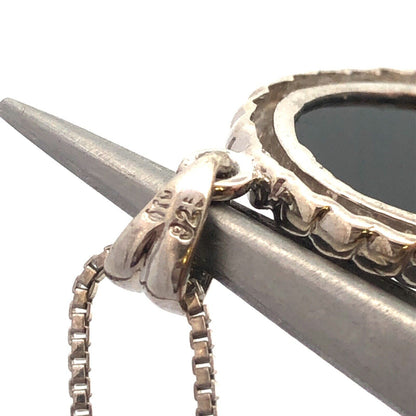 Designer 925 Sterling Silver Oval Blue Cameo Ballerina Dancer Pendant Necklace