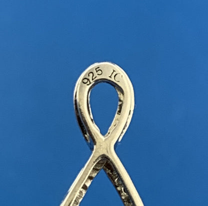 Designer 925 Sterling Silver Floating Diamond Cluster Eternity Infinity Pendant