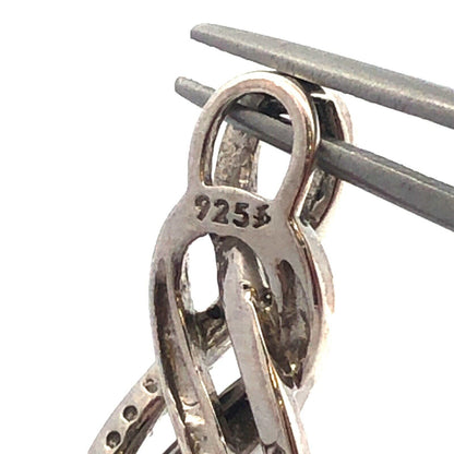 Designer 925 Sterling Silver Round Diamond Swirl Infinity Anniversary Pendant