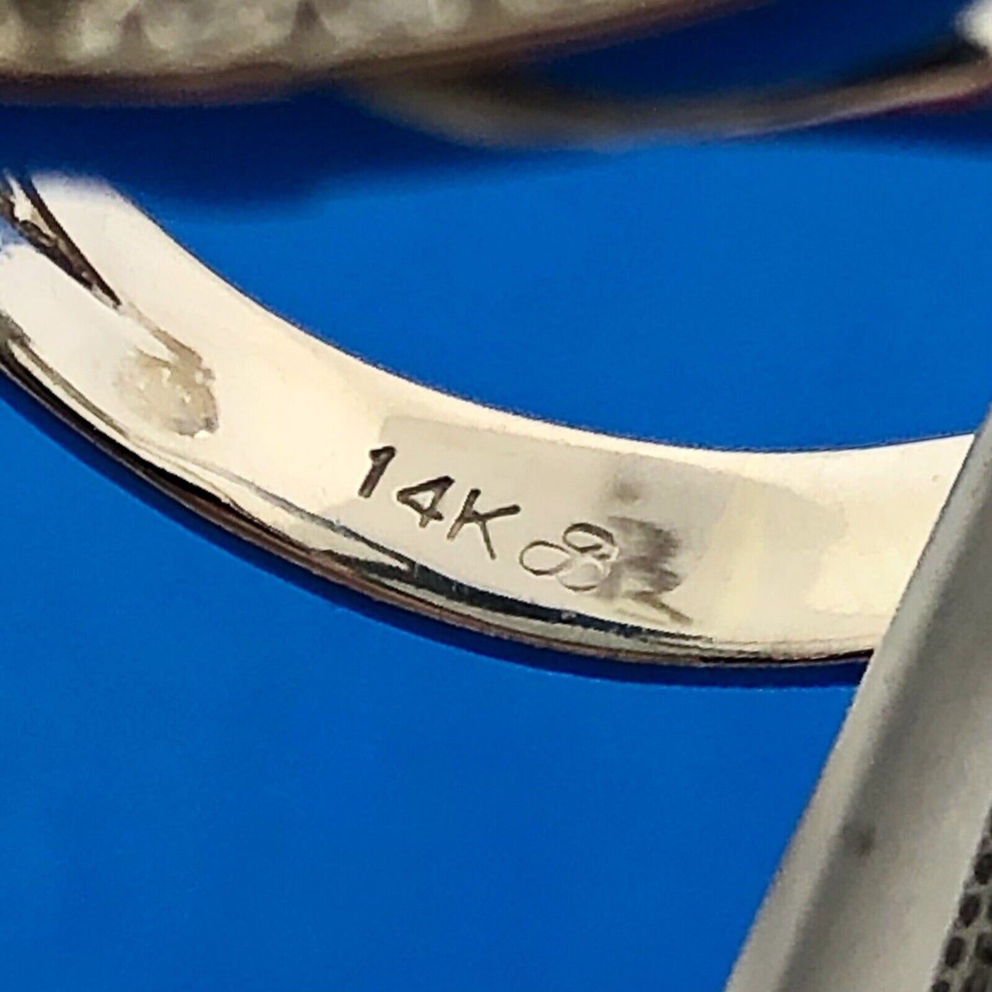 Modernist 14K White Gold Trilliant Blue Topaz Diamond Accented Statement Ring