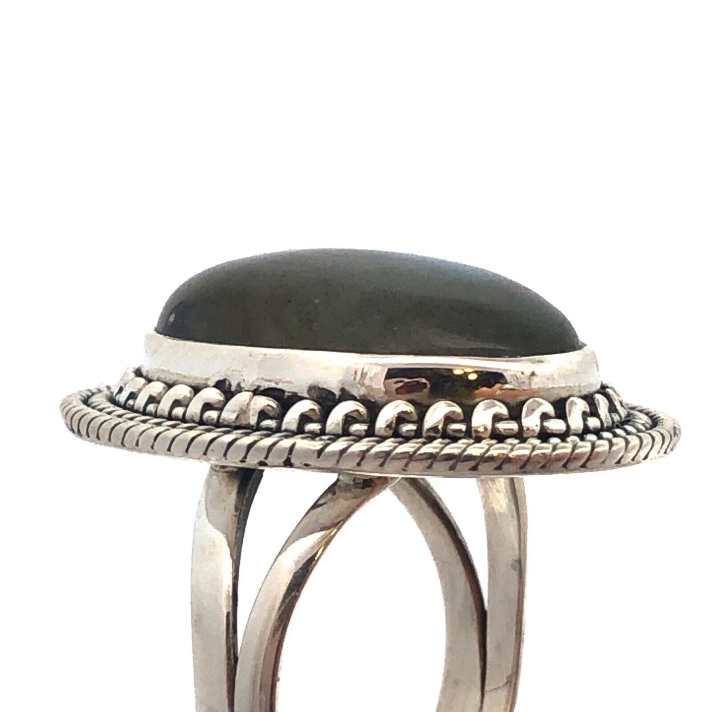 Designer YS 925 Sterling Silver Oval Labradorite Statement Ring