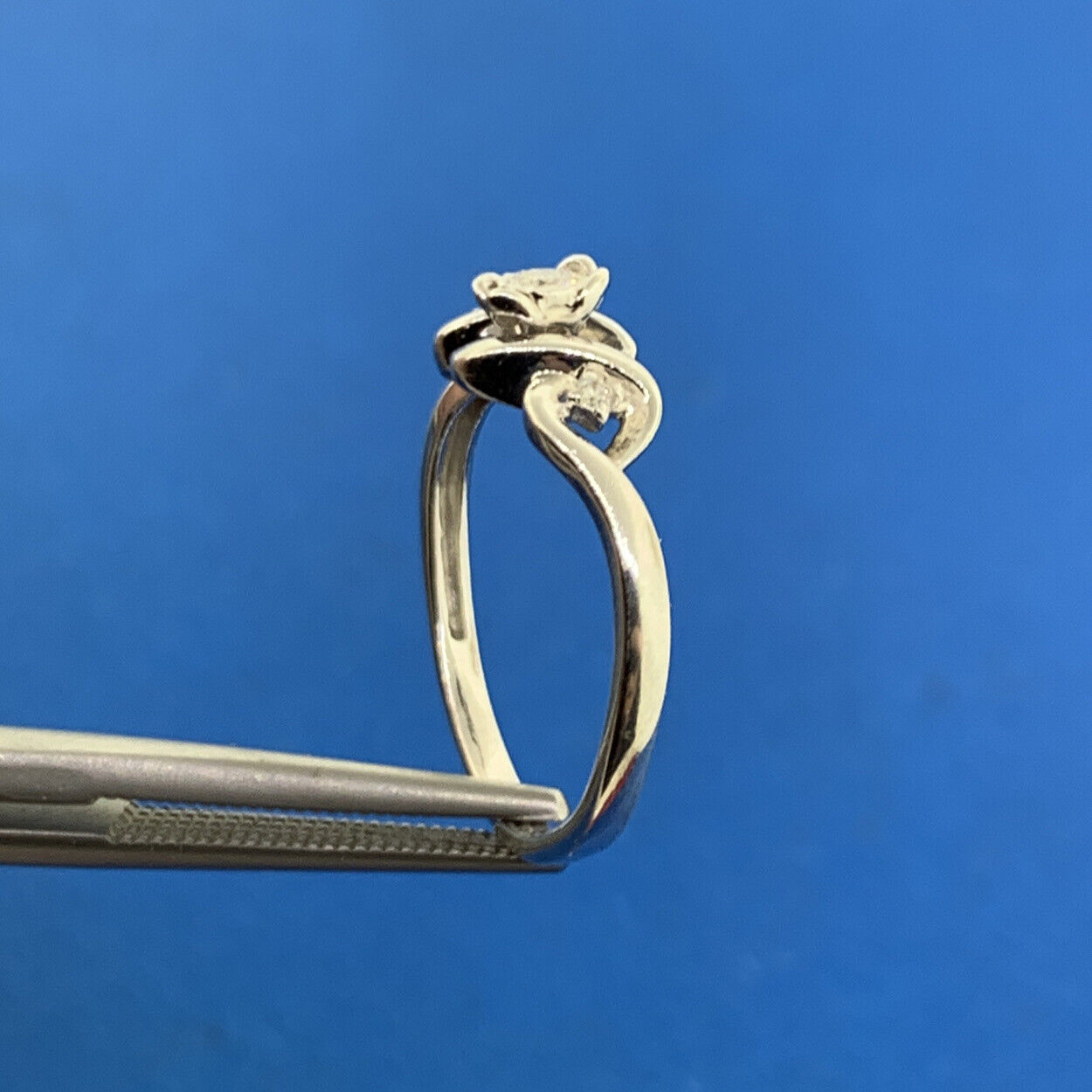 Designer 925 Sterling Silver Diamond Trio Promise Engagement Ring