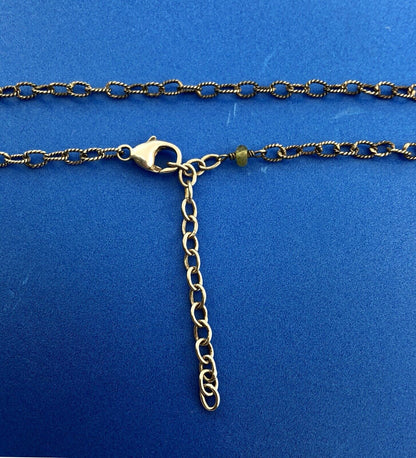 Sara Blaine Sterling Silver 925 Signature Lace Green Amethyst Designer Necklace