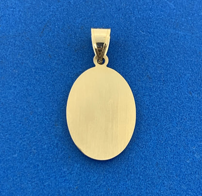 Designer 14K Yellow Gold Our Lady Of Guadalupe Oval Charm Pendant