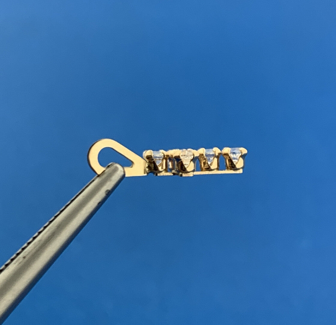 Jacmel Mauritius JCM 14K Yellow Gold Cubic Zirconia CZ Religious Cross Pendant