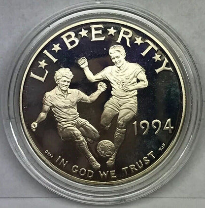1994 S World Cup USA Commemorative Proof Silver Dollar OMP/COA