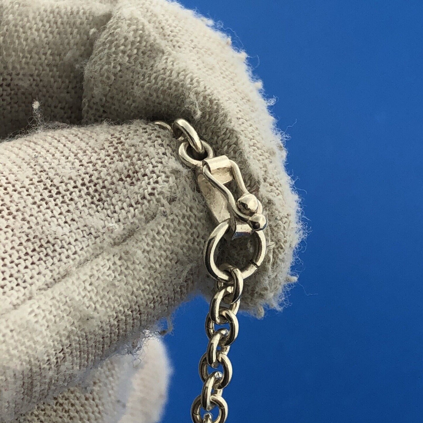 Estate Modernist 925 Sterling Silver 925 Malachite Abstract Statement Necklace