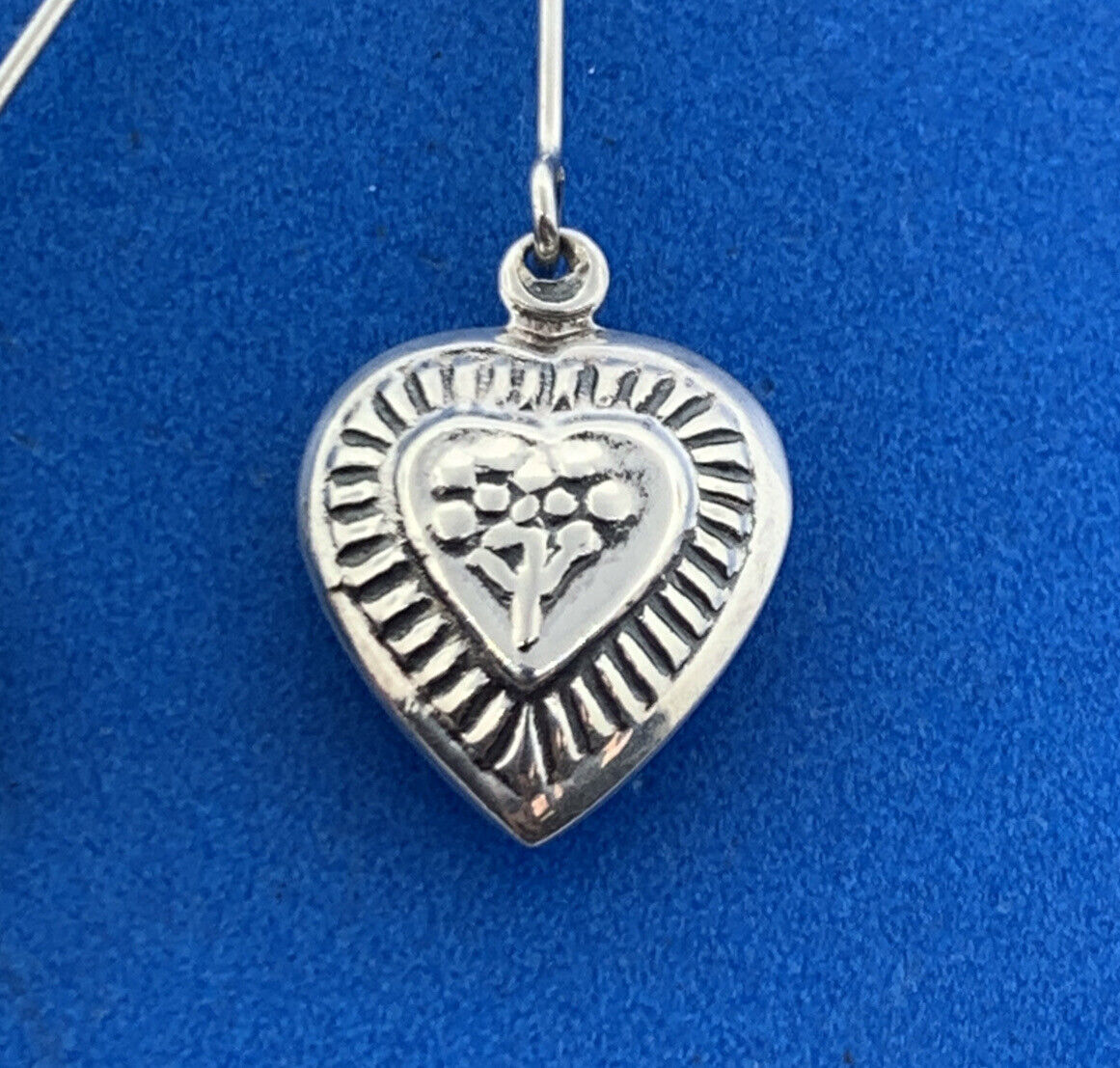 Designer 925 Sterling Silver Multiple Textured Heart Drop Dangle Pendant