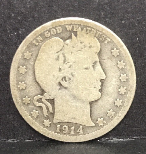 1914 P Silver Barber Quarter Better Key Date Philadelphia Coin Rare Scarce