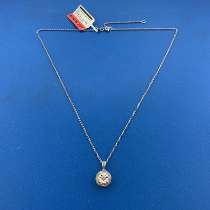 Karizia Spa KA 1772 Sterling Silver Diamond Accented Infinity Charm Necklace NWT