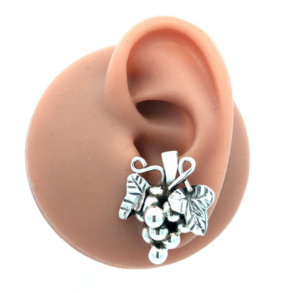 Vintage Taxco Mexico 925 Sterling Silver Grape Bunch Statement Stud Earrings