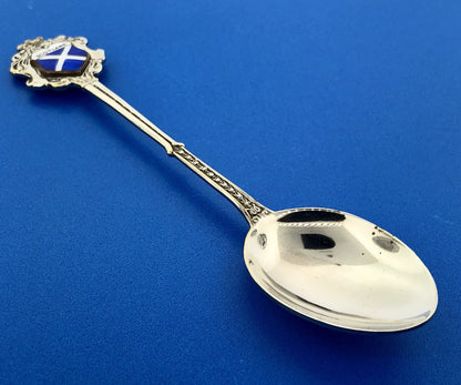 Vintage Foreing EPNS Enamel Silver Tone Scotland Souvenir Spoon