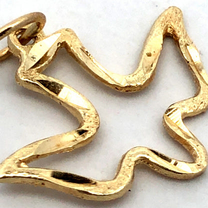 Estate 14K Yellow Gold Diamond Cut Holy Ghost Dove Confirmation Charm Pendant