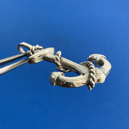 Vintage 925 Sterling Silver Ship's Anchor Statement Unisex Pendant