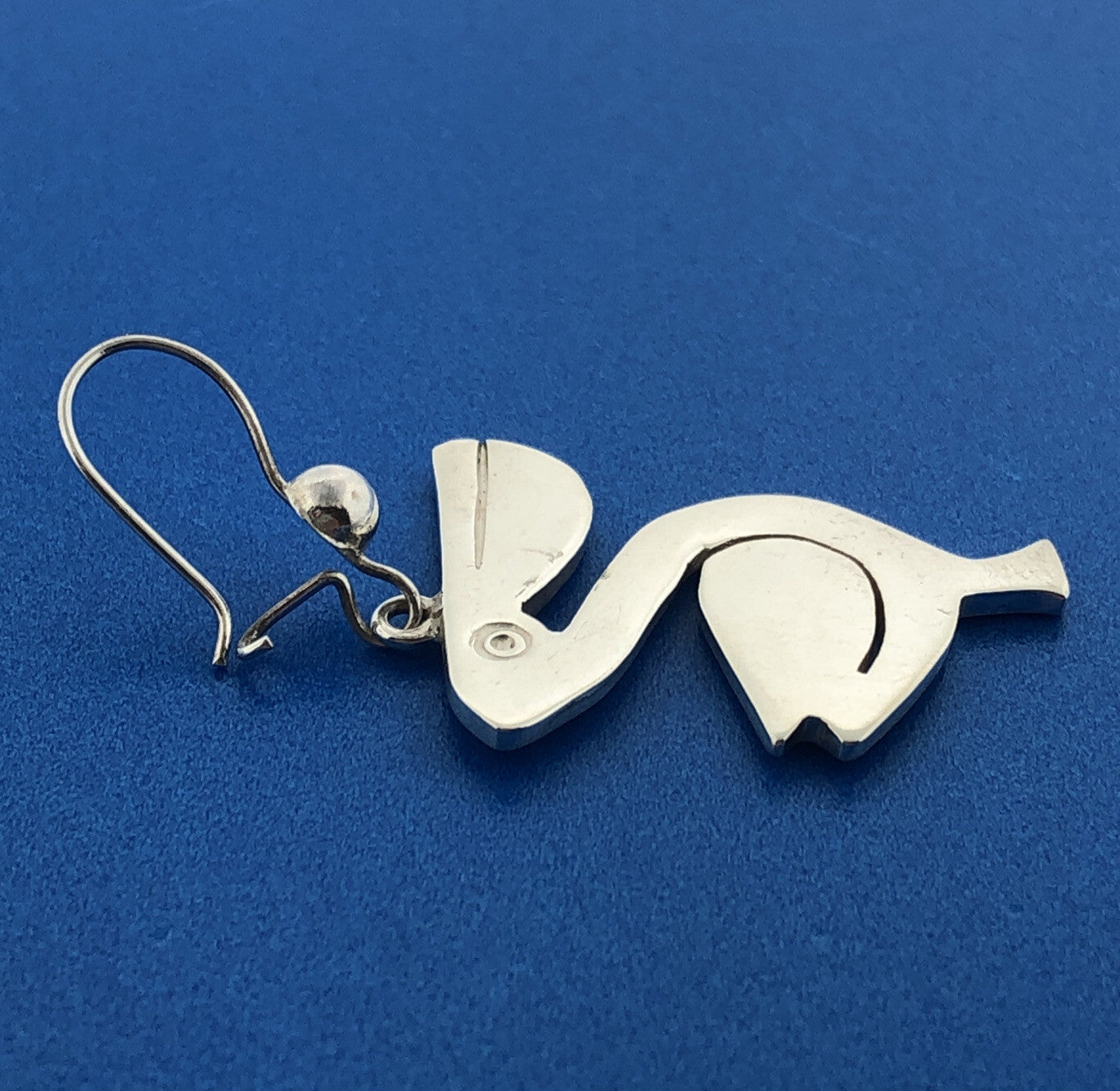 Taxco Mexico 925 Sterling Silver Modernist Pelican Drop Dangle Earrings