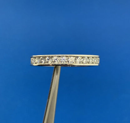 Designer Sterling Silver 925 Channel Set CZ Design Stackable Size 10 Band Ring