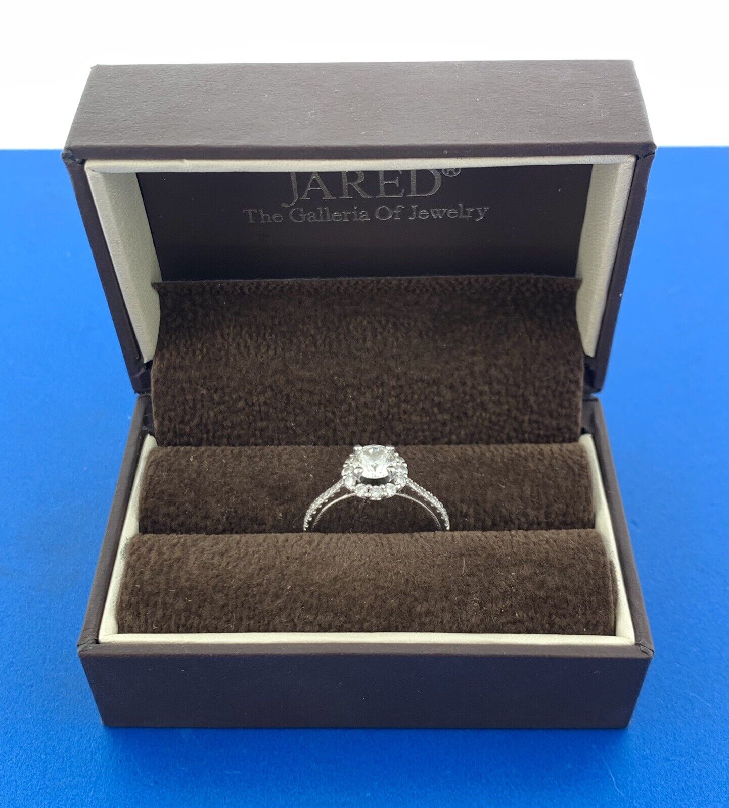 Jared Designer Natalie K 14k White Gold Round GIA Diamond Engagement Ring Size 7