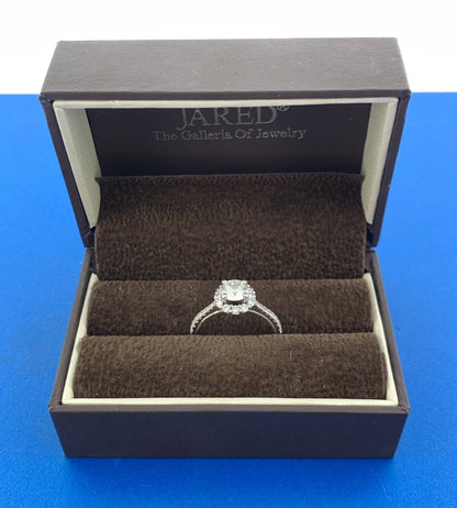 Jared Designer Natalie K 14k White Gold Round GIA Diamond Engagement Ring Size 7