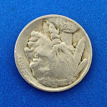 1918 P Indian Head Buffalo Nickel Better Key Scarce Philadelphia Mint Coin
