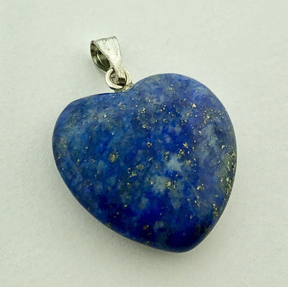 Ladies Silver Tone Lapis Lazuli Heart Power Vision Spirit Statement Pendant