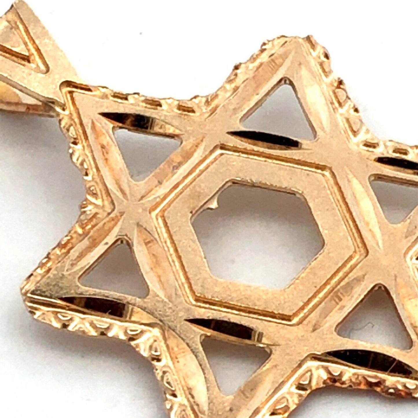 Designer 18K Yellow Gold Star of David Jewish Pendant