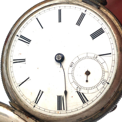 Antique Fahy's Coin Silver .900 Fine Monarch For Parts And Repair Pocket Watch