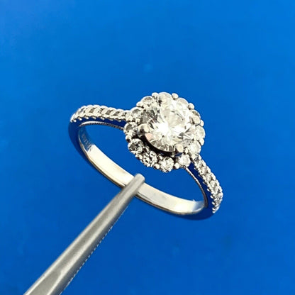 Jared Designer Natalie K 14k White Gold Round GIA Diamond Engagement Ring Size 7