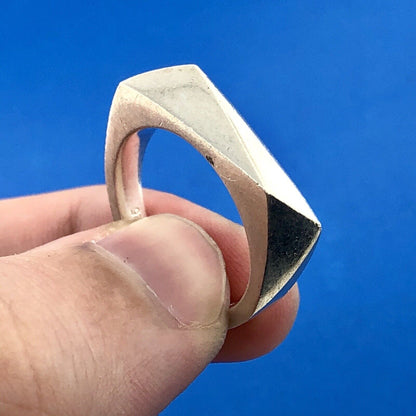 Authentic Modern Sterling Silver Fossil Ring - Size 7.75