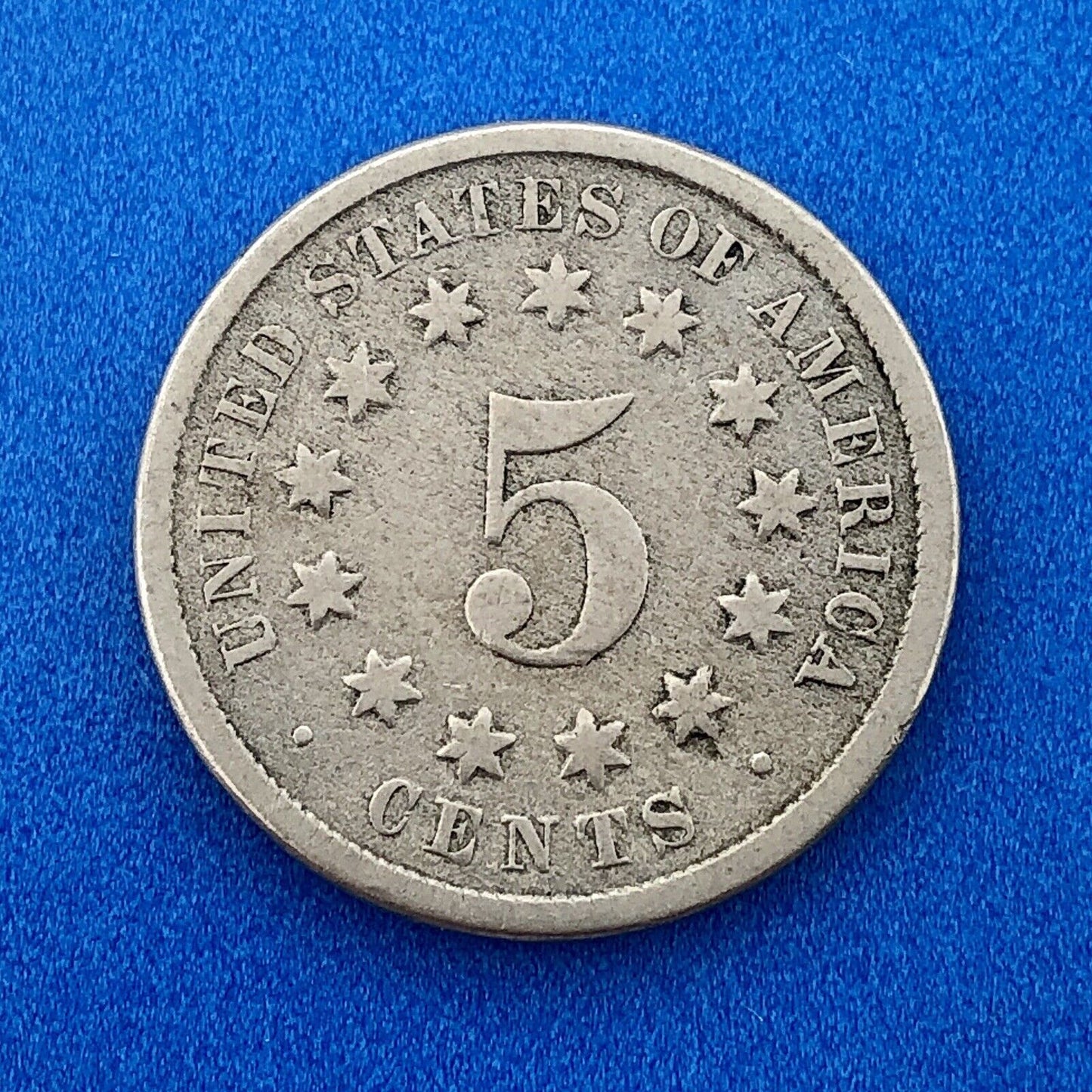 1874 P Shield Nickel Variety 2 Scarce Rare Better Key Philadelphia Mint Coin