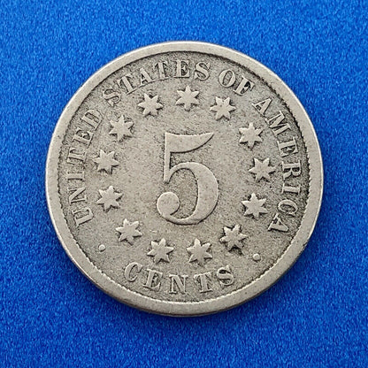 1874 P Shield Nickel Variety 2 Scarce Rare Better Key Philadelphia Mint Coin