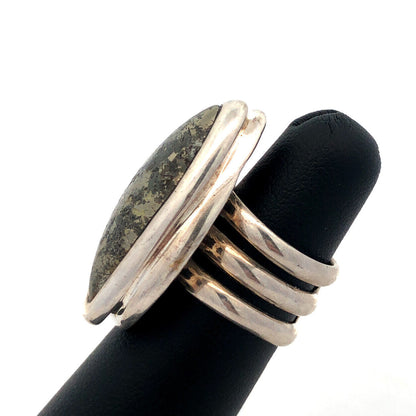 Designer Barse 925 Sterling Silver Rough Cut Hematite Chunky Statement Ring