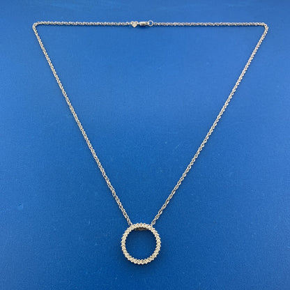 Designer 14K White Gold Diamond Infinity Eternity Anniversary Pendant Necklace