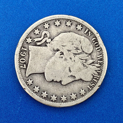 1907 O Silver Barber Half Dollar Better Key Date Rare Scarce New Orleans Coin
