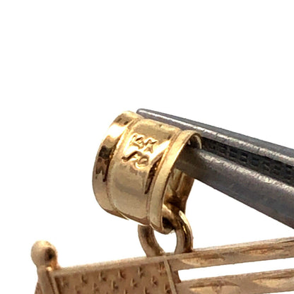 Michael Anthony 14K Yellow Gold God Bless America USA Flag Patriotic Pendant