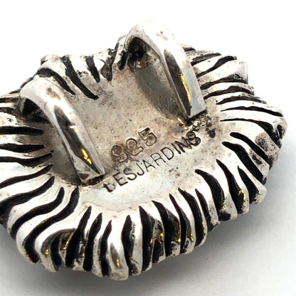 Vintage Designer Josee Desjardins 925 Sterling Silver Pearl Cluster Oval Pendant