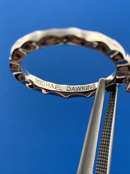 Designer Michael Dawkins Sterling Silver 925 Peridot Stackable Band Ring