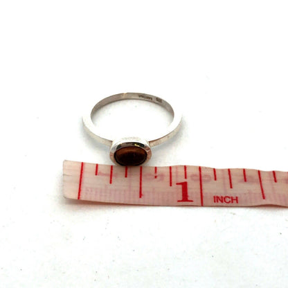 Designer Karthia 925 Sterling Silver Oval Citrine Bezel Solitaire Stackable Ring