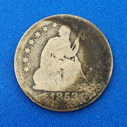 1853 P Seated Liberty Silver Quarter Dollar 25c Type 2 Better One Year Type Coin