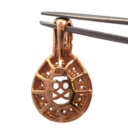 Designer 14K Yellow Gold Pear Aquamarine Smoky Quartz White Topaz Pendant