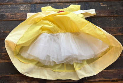 Only Little Once Girls 6/7 Disney Princess Belle 100% Cotton Yellow Dress Top