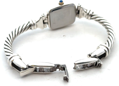 Anne Klein 925 Sterling Silver Mother of Pearl Roman Numerals Cable Watch