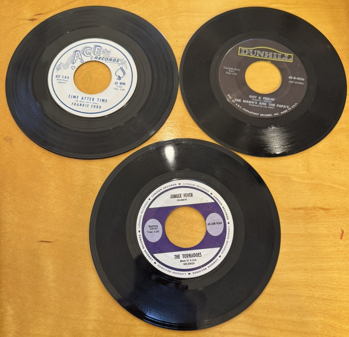 1960's Red Leather RECORDS Book Containing Ten 45 Mixed Artists Vinyl Lot