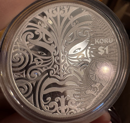 2013 New Zealand S $1 Silver Proof Koru Maori Art Coin Original Mint Packaging